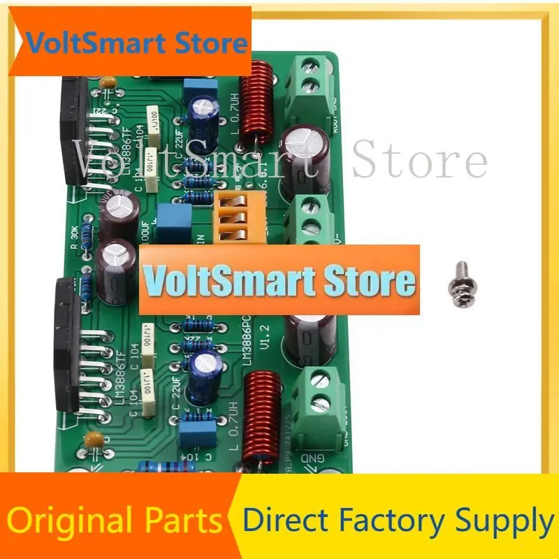 VoltSA97I-LM3886 High-Fidelity Stereo Amplifier Board, Stereo Audio Amplifier Board,Low Noise, Low Distortion Power Amp Module