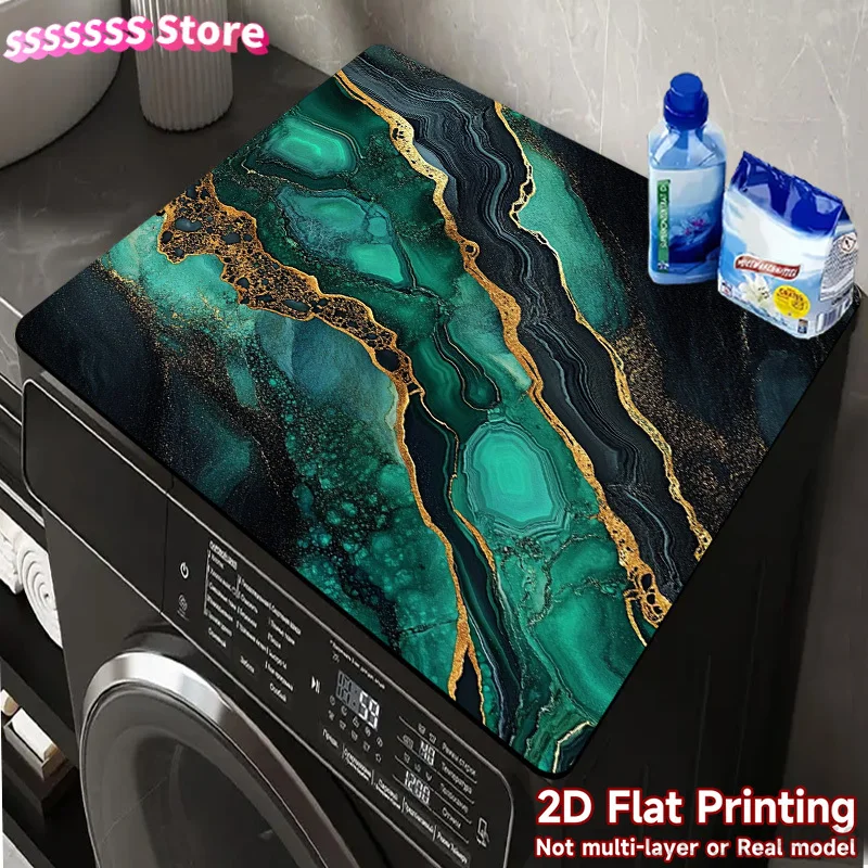 Mat for Drying Dishes, Cover Pad for Washing Machines, And Mat for Coffee Machines in Green Malachite, Suitable for Home Kitche