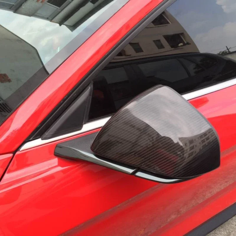 

For Ford Mustang US Standard Real Dry Carbon Fiber Rearview Case Without Turn Signal Reverse Mirror Cover Reflection Accessories