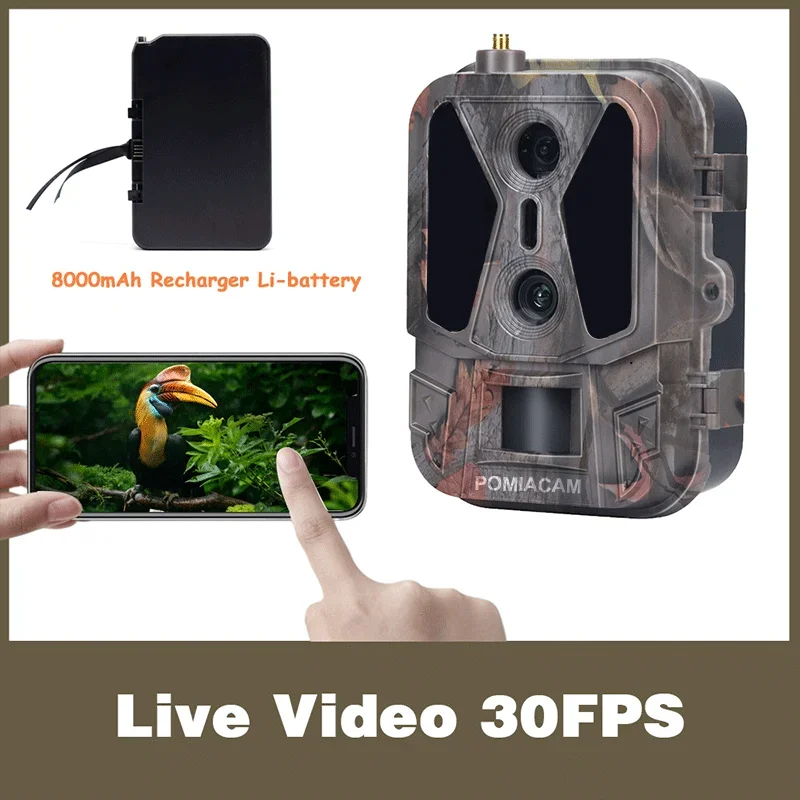 

APP Remote Control Hunting Camera HC-950Pro-Li Dual Lens 4K Video 36MP 4G LIVE Video 8000mAh Iithium Battery IP65 Waterproof
