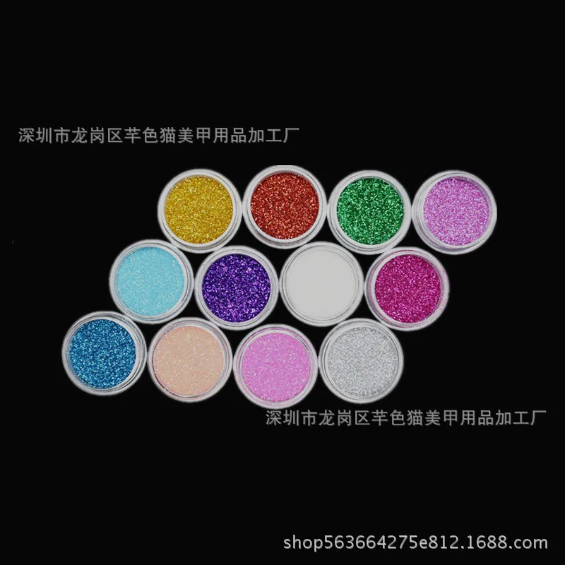 12 colors crystal clay material glitter Nail glitter 24 colors nail glitter sequin hexagonal small sequin glitter