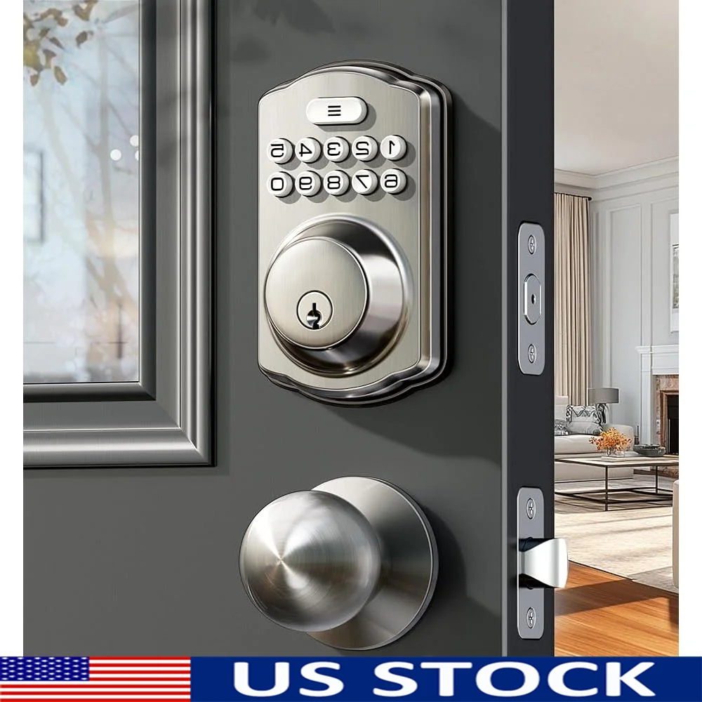 

Electronic Keypad Door Lock Keyless Entry Smart Deadbolt with 2 Knobs Auto Lock Easy Install 20 User Codes