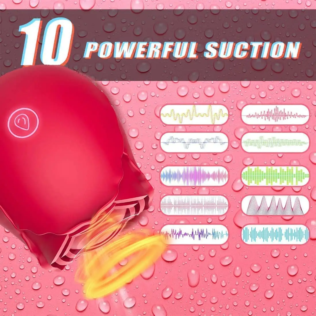 Rose Petal Vibrator for Women, Rose-Shaped Silicone Toy, 10 Speeds, Waterproof Rechargeable, Discreet Gift for Her Valentine Day view 3