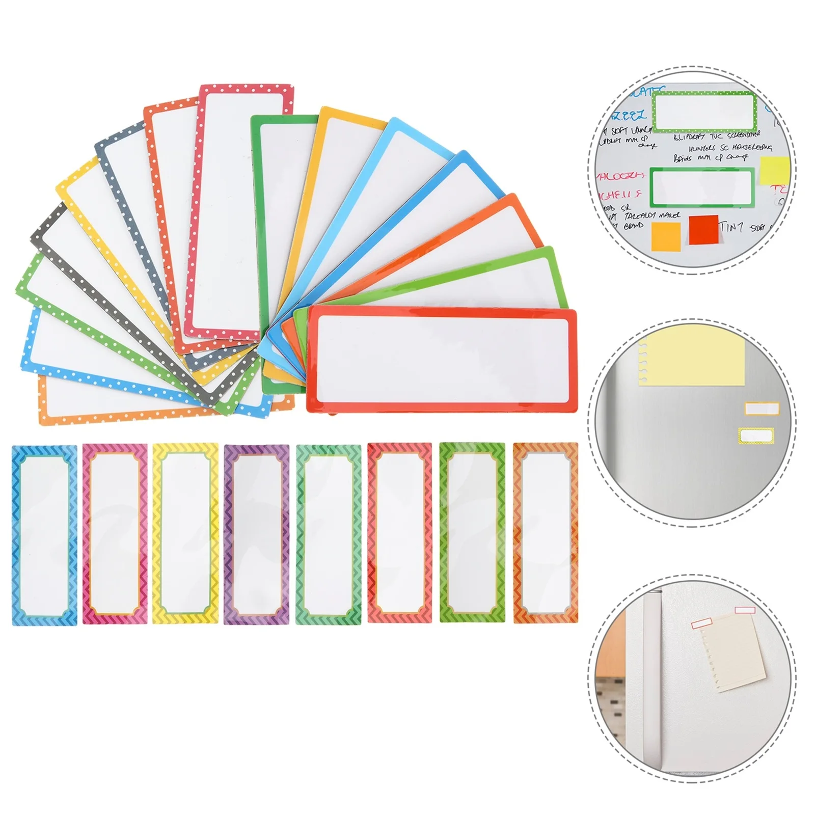 

3Sets Magnetic Dry Erase Name Tags Reusable Label Plate Rainbow Neon Sticker for Home Office Magnetic Name Tags