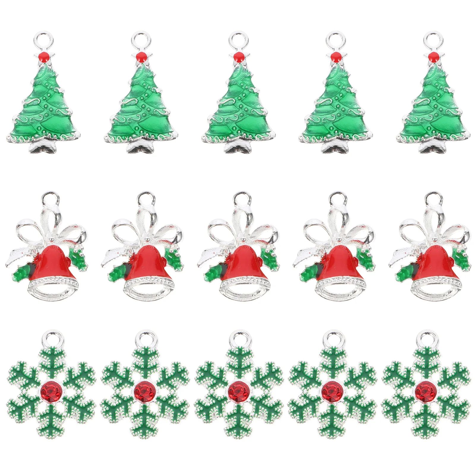 

15pcs Christmas Oil Drop Alloy Pendants DIY Charm Necklace Bracelet Earrings Xmas Decorations Jewelry Making Supplies