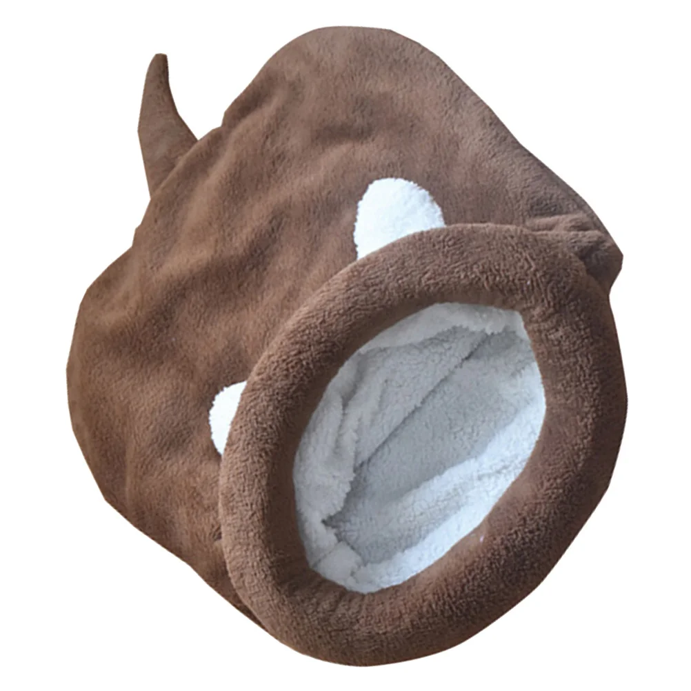 

Pet Sleeping Bag Warm Dog Cat Bed House Mini Style Size M Coffee Comfortable Mat Cushion Kennels