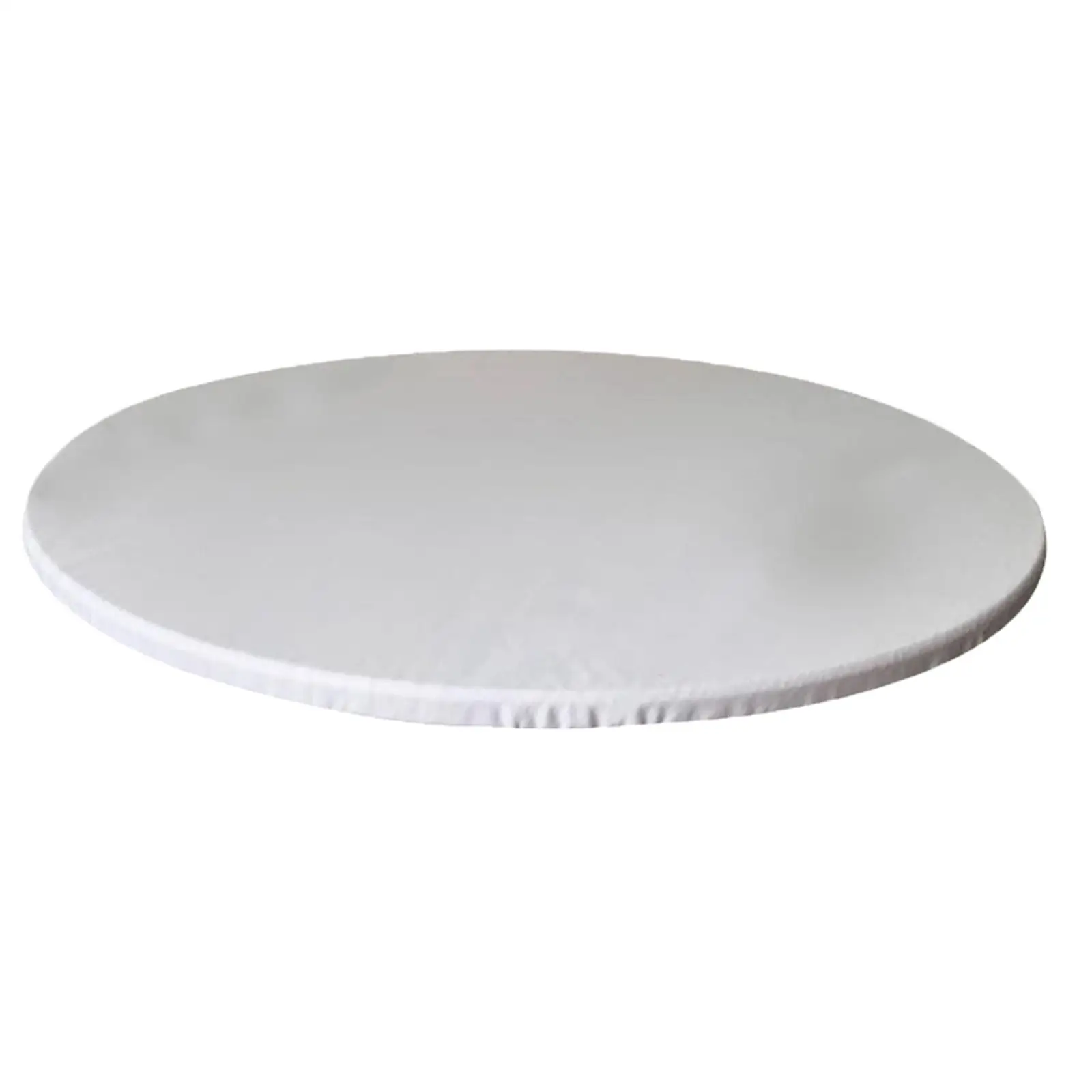Solid Color Round Elastic Tablecloth Waterproof Dining Table Cover Pad for Kitchen Restaurant Party 120cm