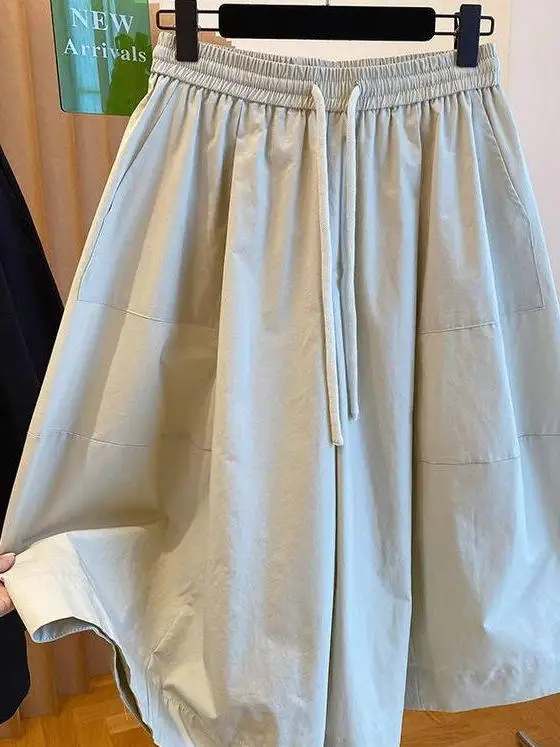 

High Waist A-Line Wide Leg Pants Men's Women's Summer Faion Casual Trousers High Quali Slimming Hip Covering 300 Pou