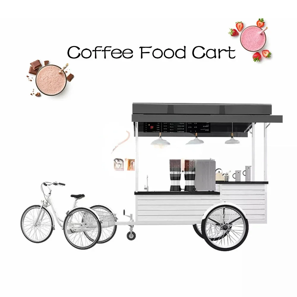 Electric Coffee Bike Mobile Classic Food Truck Drink Cart