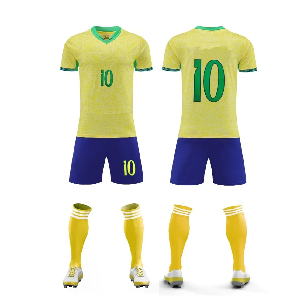 adult children's clothing set Football sport Uniforms boy girl Neymar Fans Jersey Training wear games kits Leisure shirt