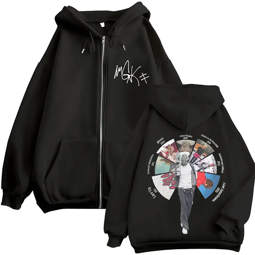 Rapper metralhadora kelly álbum 2025 zip up hoodie masculino casual fãs presente manga longa zíper moletom estilo hip hop jaqueta com capuz