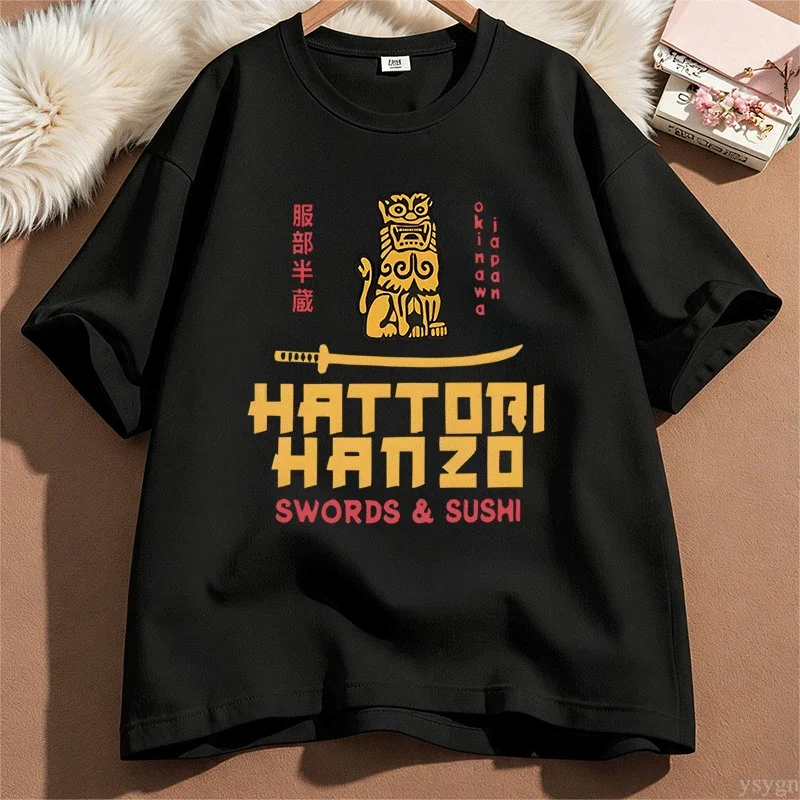 Hattori Hanzo T-Shirt Men Women Japanese Samurai Swords T Shirt Casual Round Neck Printed Short Sleeve Tees Streetwear Tops