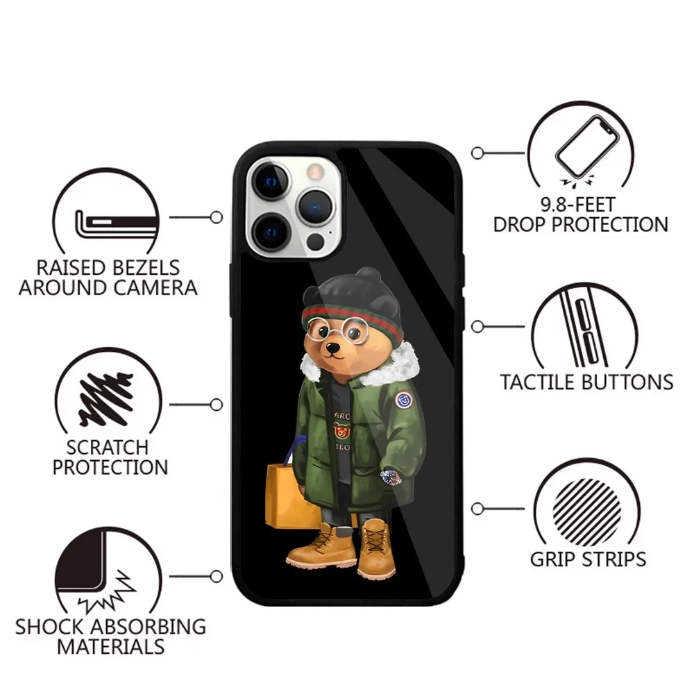 Fashion B-Baron Filou Bear Phone Case Strong Magnetic For IPhone 15,14,13,Pro,Max,Plus,11,12,Mini For Magsafe Wireless Charging