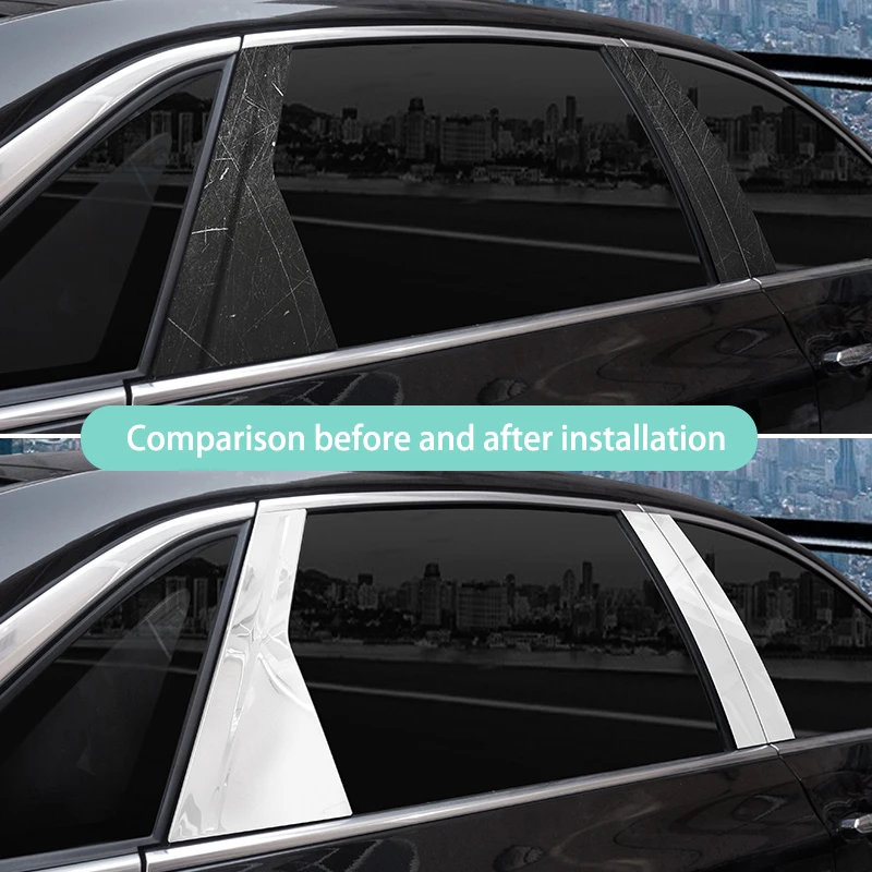 For 2016-2024 Cadillac XT5 Window Center Pillar Decorative Strip, AB Pillar Decorative Strip, Body Metal Bright Strip, 6 Pieces