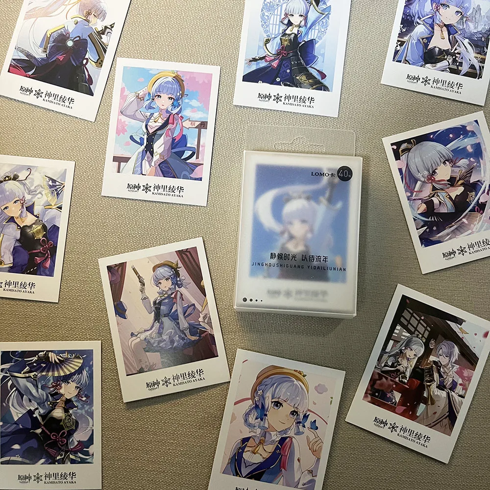 Sunsyea Genshin Impact Merch Fans Collection Character Cards 40 Pieces Zhongli Nahida Venti Raiden Shogun Furina