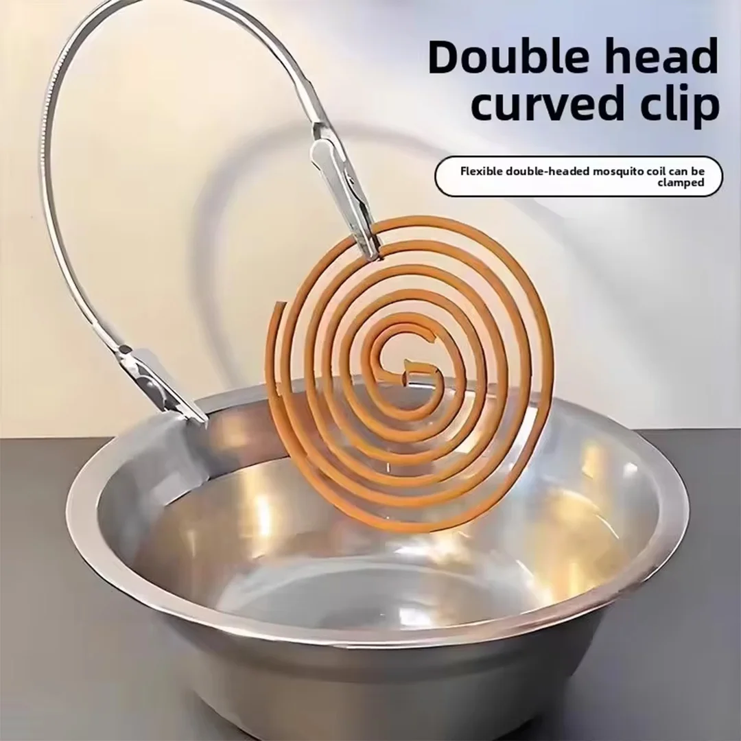Double-Ended Mosquito Coil Holder With Ash Tray Clips Extended Hose PortableOutdoor Camping Home Safety Incense Stand