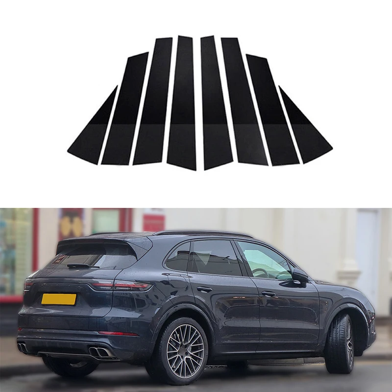 Car Door Window Trim Pillar Posts Molding Cover Stickers for Porsche Cayenne 9YA/9YB Chassis E3 2018-2023 Styling Accessories