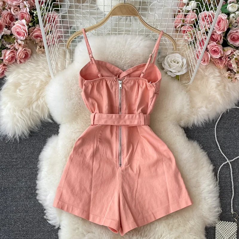 Women's High Waist Strap Jumpsuit Wide Leg ort Pants Loose Casual One-Piece Summer New Sle Comfortable Pants Skirt