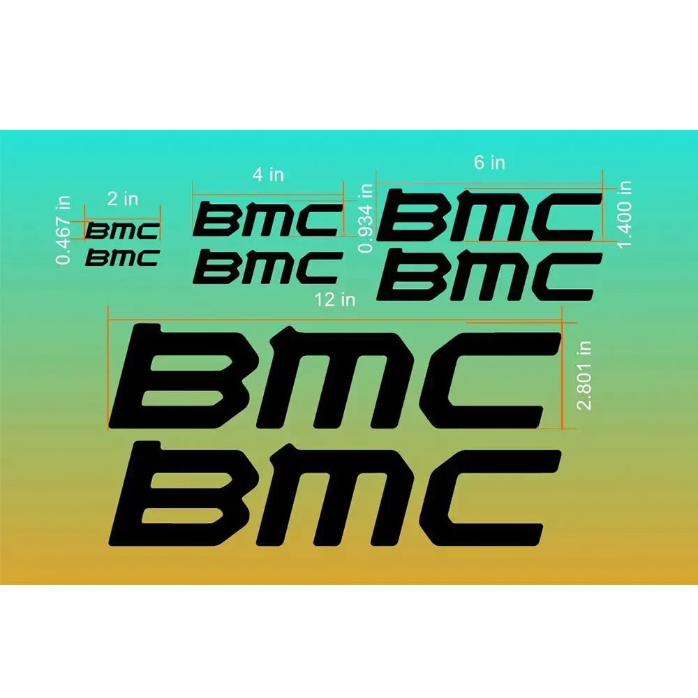 For BMC BIKE BICYCLE CYCLING FRAME VINYL DIE CUT STICKER DECALS SET/CHOOSE COLOR