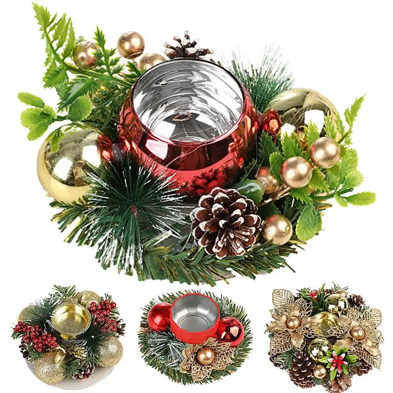 Christmas Candle Holder Centerpiece Taper Candle Holders Wood Rustic Vintage Small Farmhouse Candles Stick Candleholder