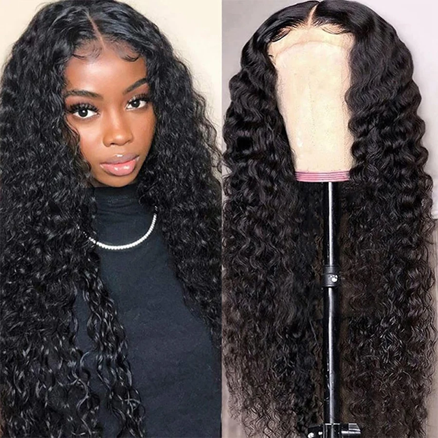 Lace Frontal Wigs For Women Deep Curly Human Hair Wigs Bling Human Hair HD Transparent Lace Front Wig Human Hair