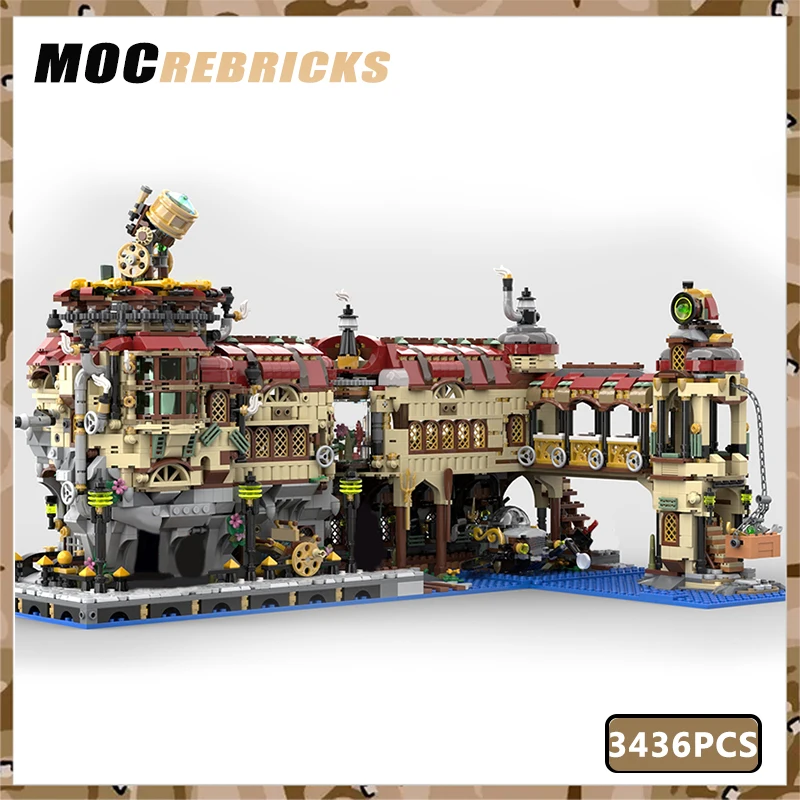 MOC Popular Building Blocks Mecha With Steam Power Punk House Model DIY Assembled Bricks Creative Architecture Kid Toy Kit Gifts