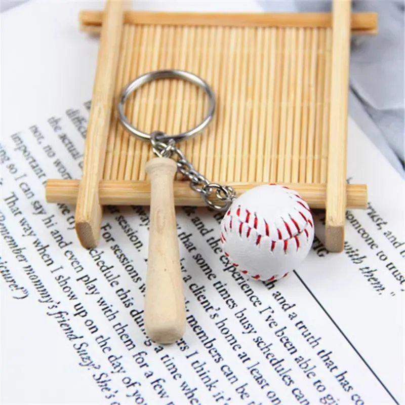 Creative Baseball Keychain Bag Pendant Simulation Baseball Pendant Mini Jewelry Toy Key Chain