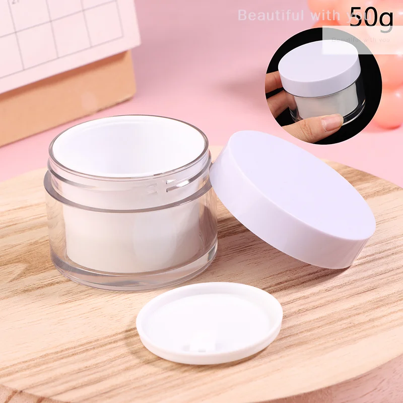 

1PC Round Refillable Bottles Plastic Empty Cosmetic Jar Makeup Container Face Cream Eyeshadow Gel Suncreen Perfume Travel Bottle