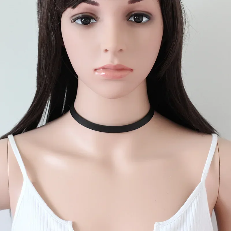 Simple Black Punk Choker Necklace for women Gothic Leather Chokers Necklaces Popular Party Statement Collar Jewelry