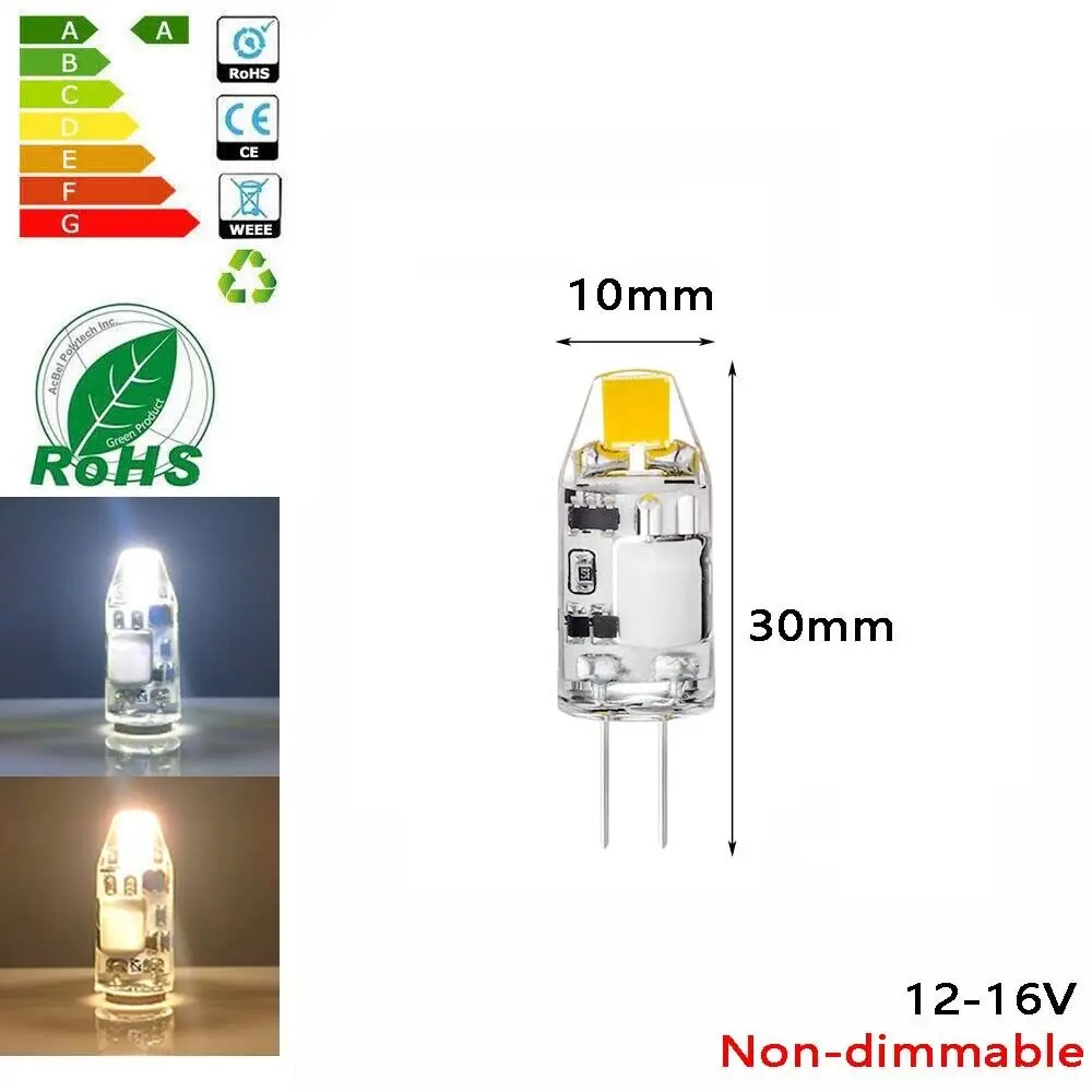 3W 6W G4 LED 12V COB Light Bulbs Replace Halogen 30W 60W Ultra Bright Chandelier Lamps AC DC Cool/ Warm White