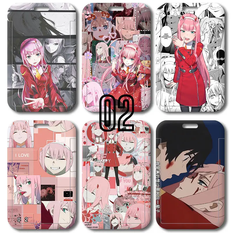 DARLING in FRANXX anime card holder student campus card ID card bus card hanging neck lanyard id card holder kawaii badge