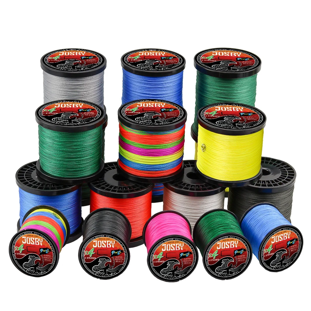 JOSBY Braided Fishing Line 4 Strand 1000M 500M 300M 100M  Carp PE Wire 8LB-80LB Japanese Sea Saltwater Cord