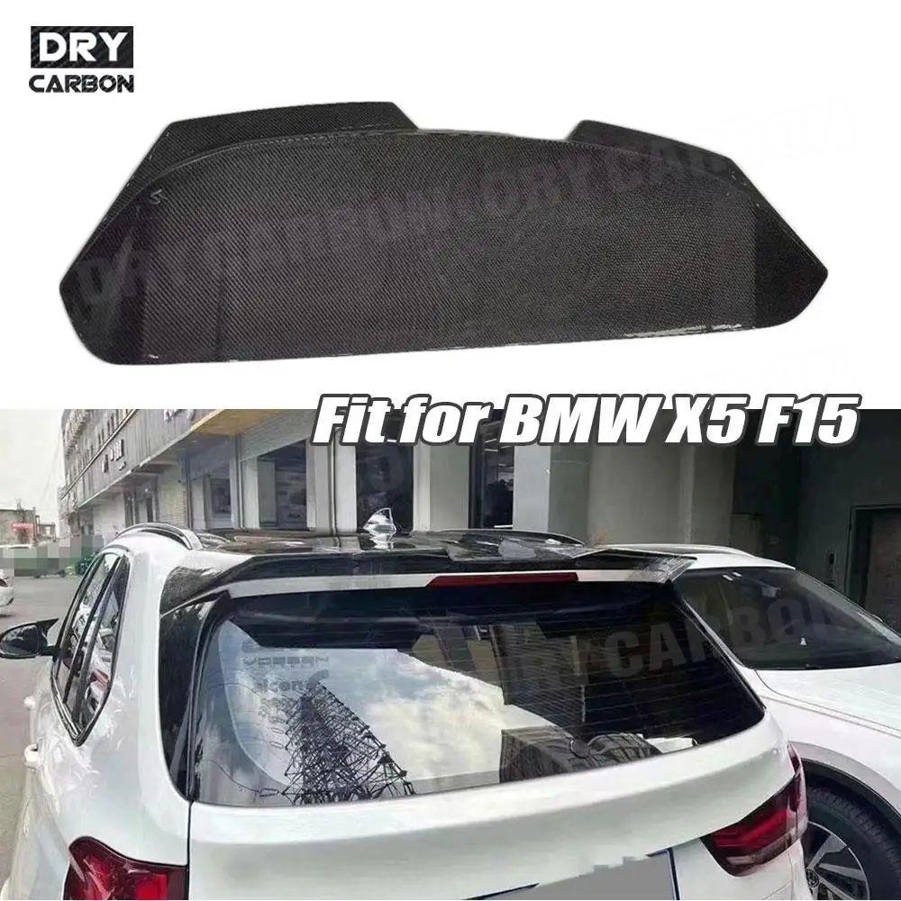 

Forged Carbon Fiber Rear Roof Spoiler Car Trunk Window Upper Splitters Trim Lip For BMW F15 X5 2014 2015 2016 2017 2018