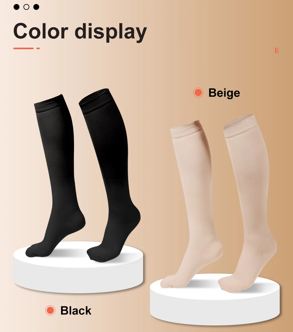Legbeauty 34–46 mmHg medizinische kniehohe Kompressionssocken, dehnbar, geschlossener Zehenbereich, Krampfadern, sportliche Laufsocken für Herren und Damen – Detail 3