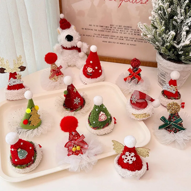 Picture 5: Cute Christmas Cartoon Hat Hairpin For Girls Sweet Hair Ornament Lovely Christmas Hat Hair Clip Barrette Festiva Hair Accessory