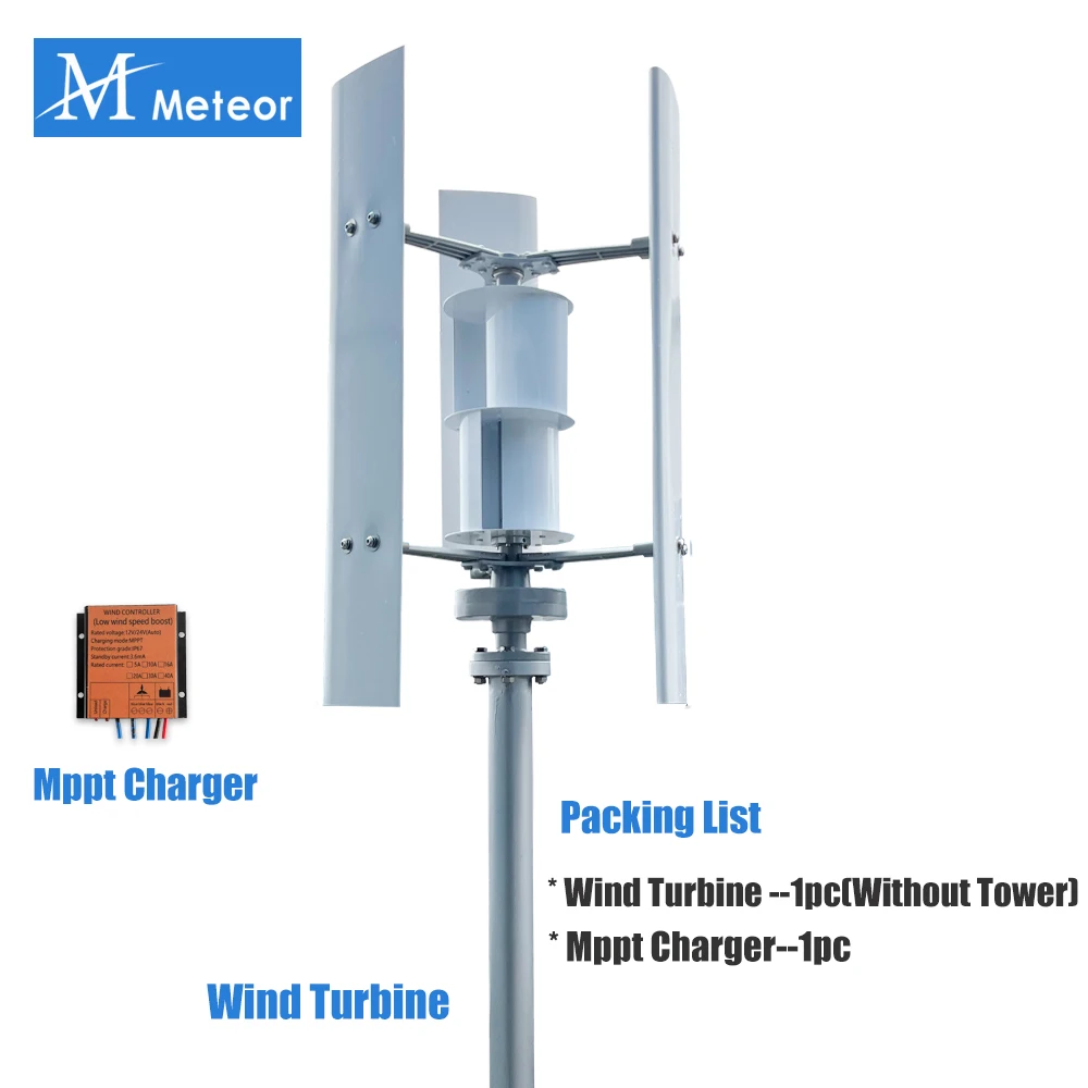 Meteor 3000W 5000W 12V 24V 48V Verticale as Magnetische generator Windturbine Gratis energie Lage snelheid Laag geluidsniveau Huishoudelijke boerderij 220V