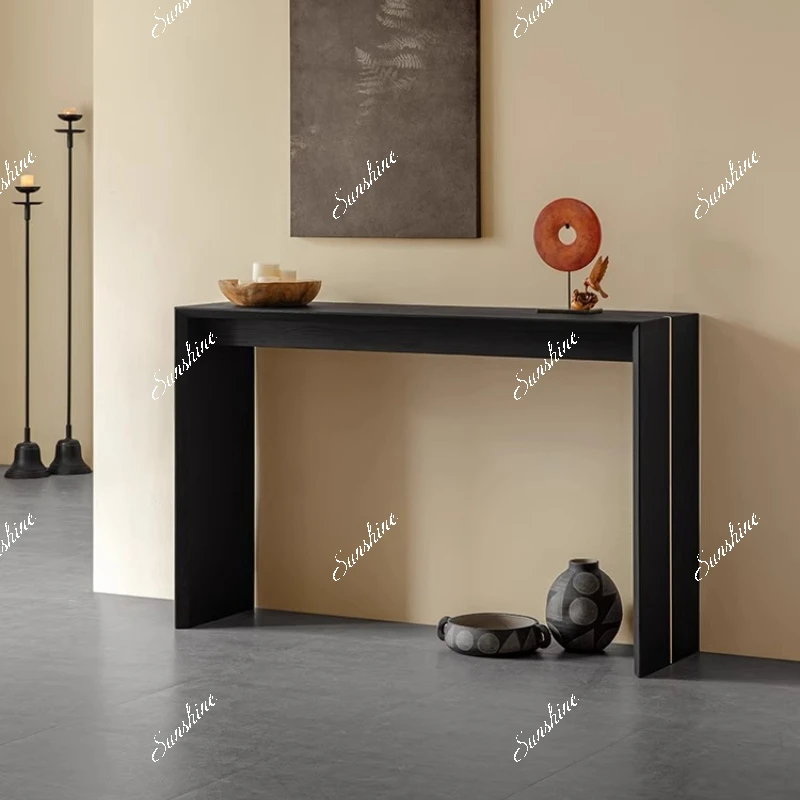

Home Modern Simple Solid Wood Living Room Wall Shelf Black Bar Case