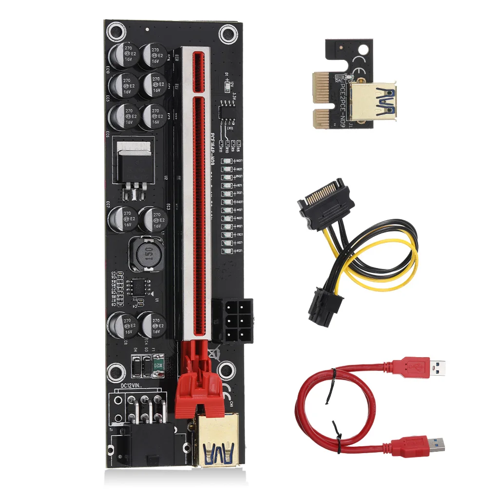 PCI-E Adapter Card 1x to 16x Converter PCI-Express Extender Fast Data Trasmission Speed Mining Parts Motherboard Accessory