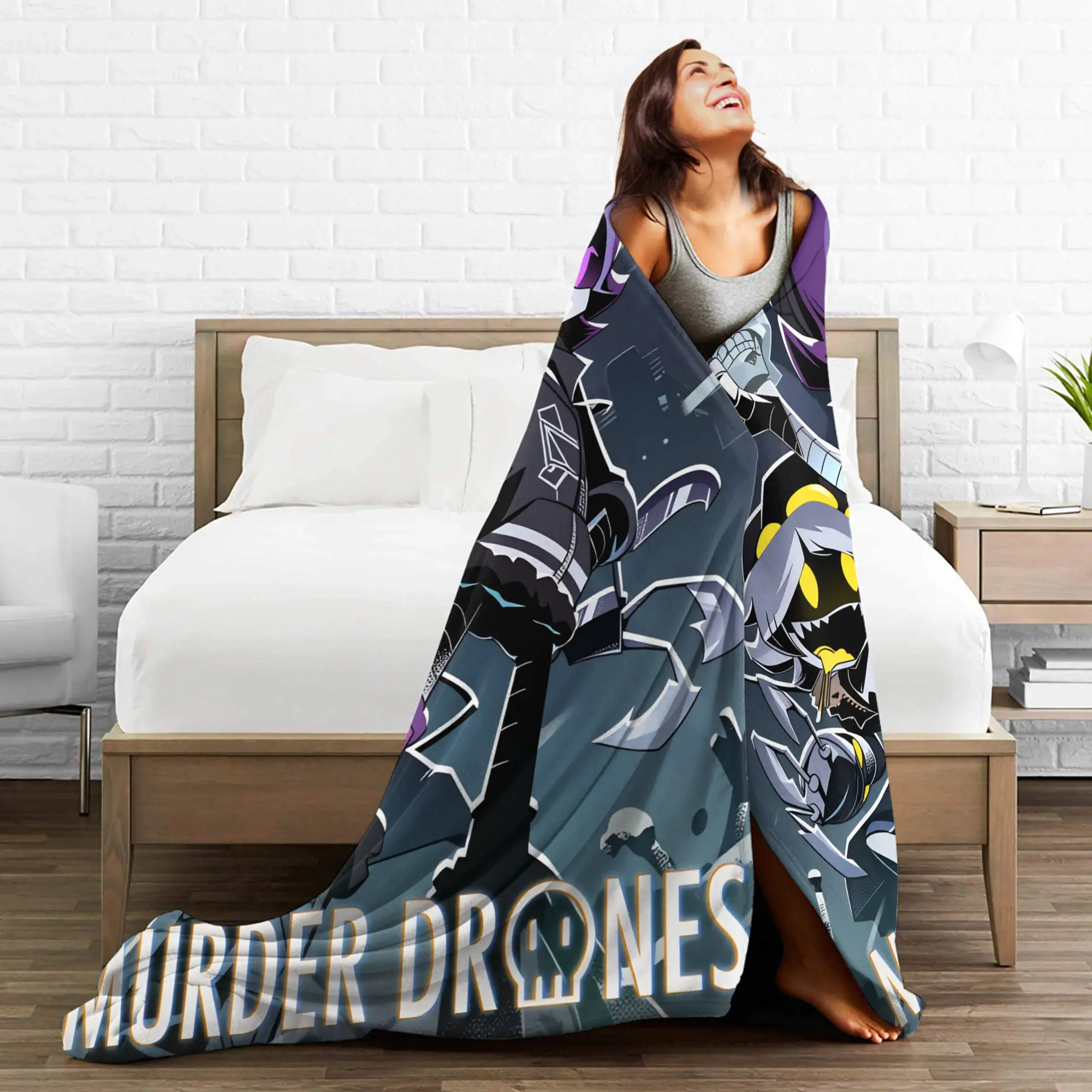 Murder Drones Soft Blanket Uzi Doorman Travel Plush Throw Blanket