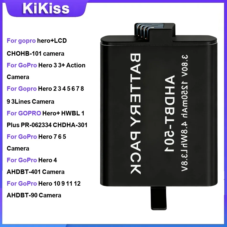 Battery For gopro hero+LCD CHOHB-101 3 3+ Action 2 3 4 5 6 7 8 9 3Lines PR-062334 7 6 5 4 AHDBT-401 10 9 11 12 AHDBT-90 Camera