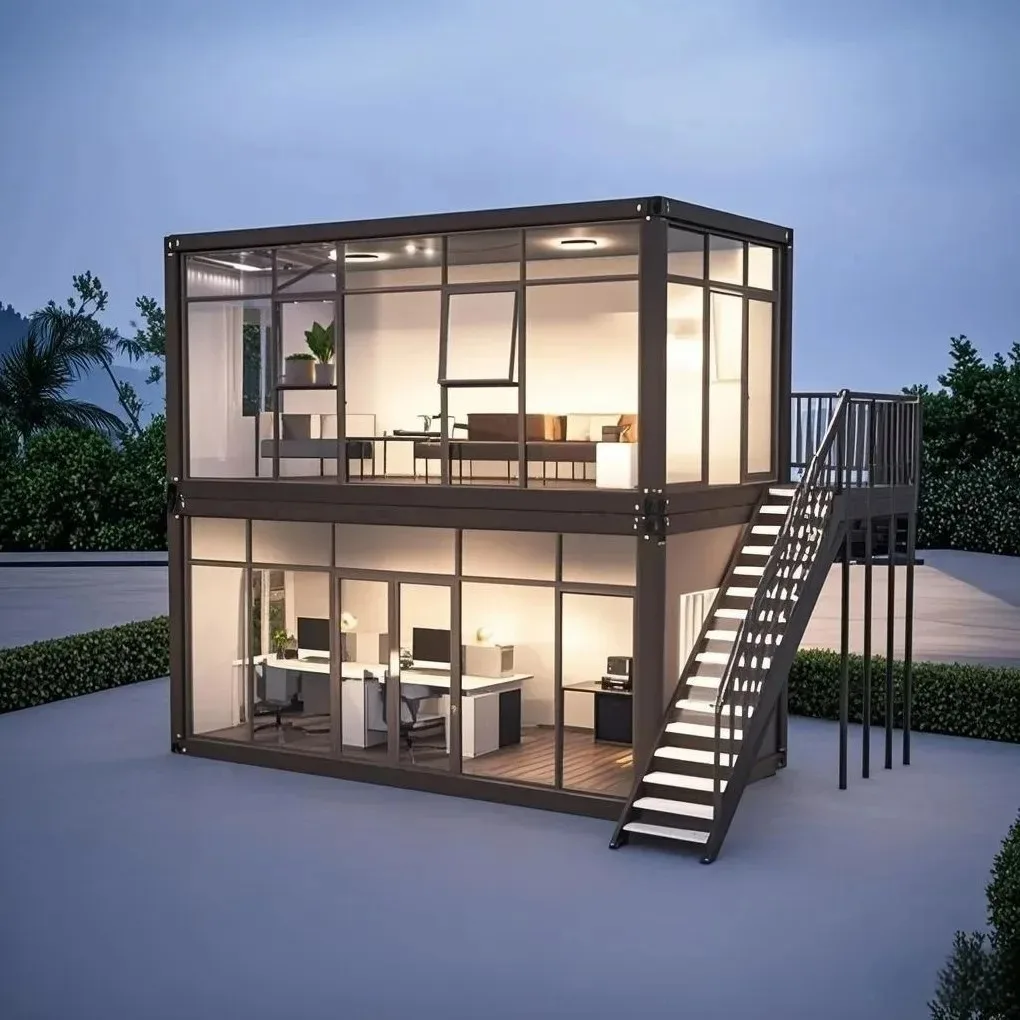 منزل جديد قابل للطي مكون من 5 غرف نوم |   تخطيطات مخصصة للمنزل من الفولاذ الجاهز بطول 40 قدمًا، نشر سريع