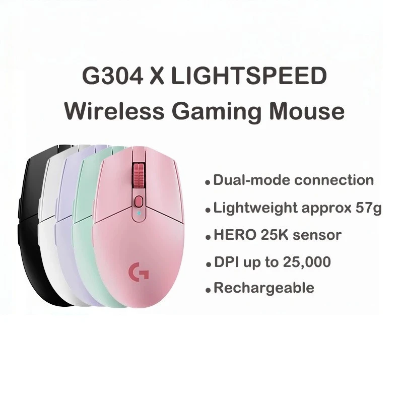 Logitech G304X Wireless Gaming Mouse 57g Lightweight Dual Mode, 6 Programmable Buttons  Long Battery Life for FPS Valorant LOL