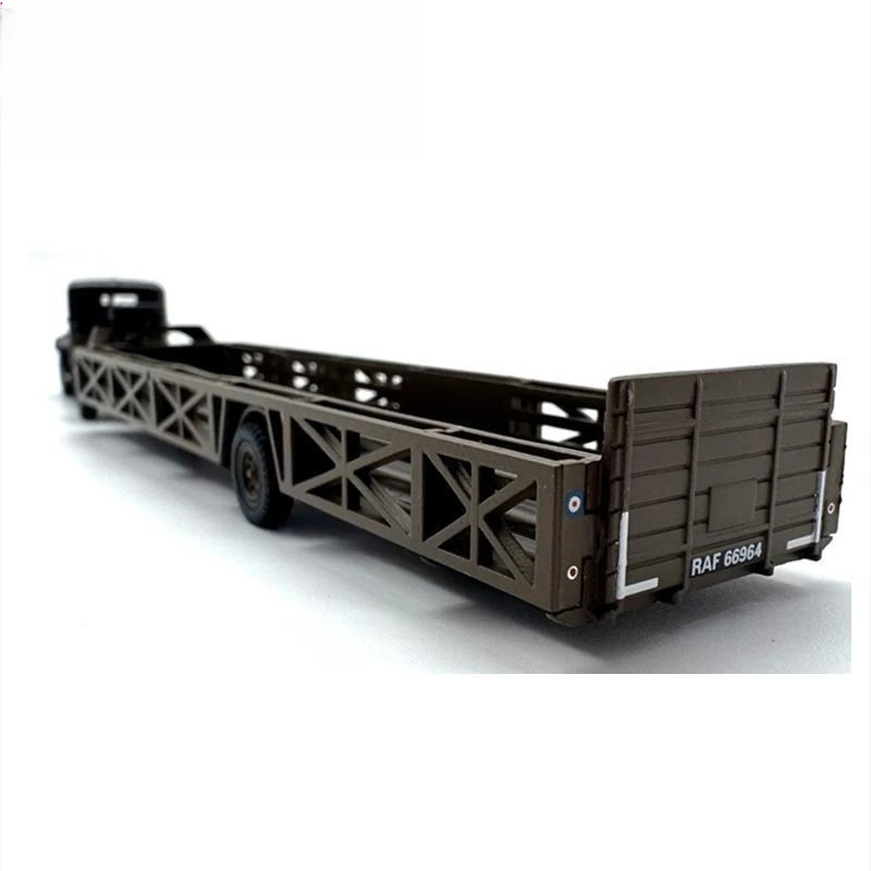 WWII Military Trailer Semi-Trailer, Truck Car Model, Alloy 1:76