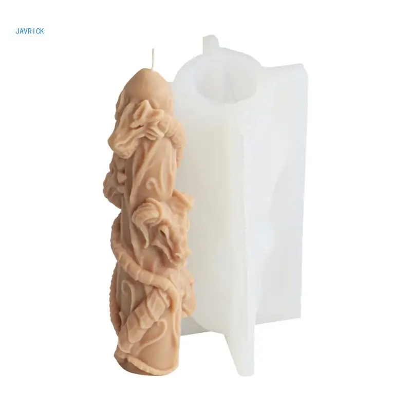 Double Head Horse Pillar Mold Silicone Mold for Candle and Soap Making High Temperature Resistant Mould