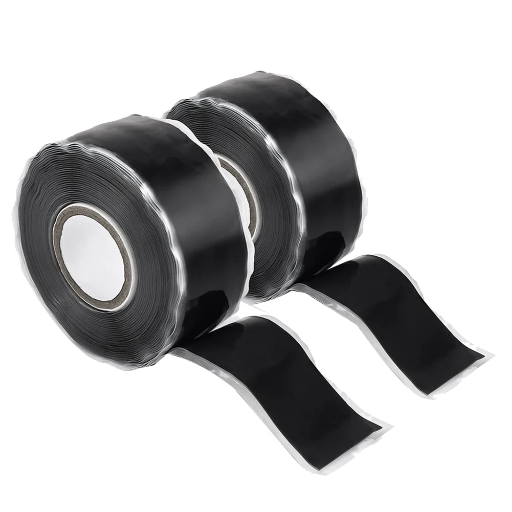 2 Pack Self Sealing Fusing Silicone Tape 1 Inch 10 Feet Waterproof Hose Repair Leakage Sealing Rubber Tape