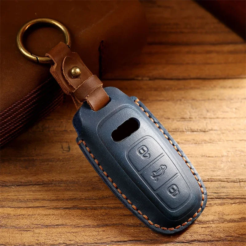 

Car Key Case Cover Key Bag For Audi A1 A3 8v A4 B9 A5 A6 C8 Q3 Q5 Q7 Tt Keychain Accessories Car-Styling Auto Holder Shell