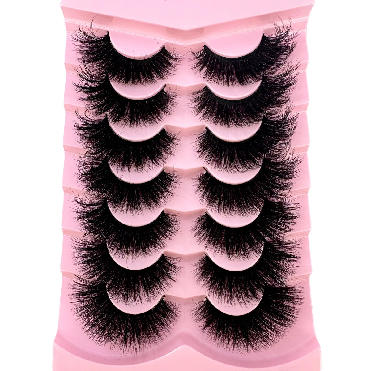 7 paires de cils 3D vison cils moelleux dramatique épais croix haut Volume doux vaporeux faux cils cils Extension de cils