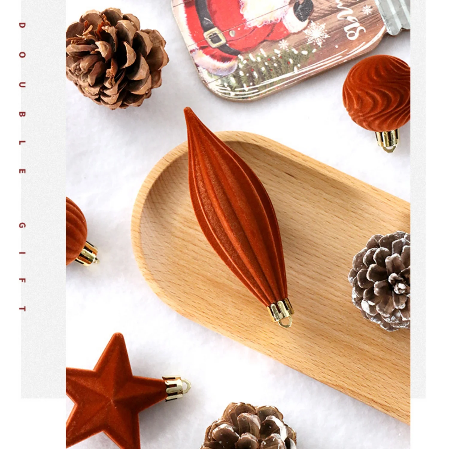 

28pcs Christmas Balls Plucked Christmas Ball Pendant For Tree Window Wall Fireplace 2025 Navidad New Year Party Decoration Props