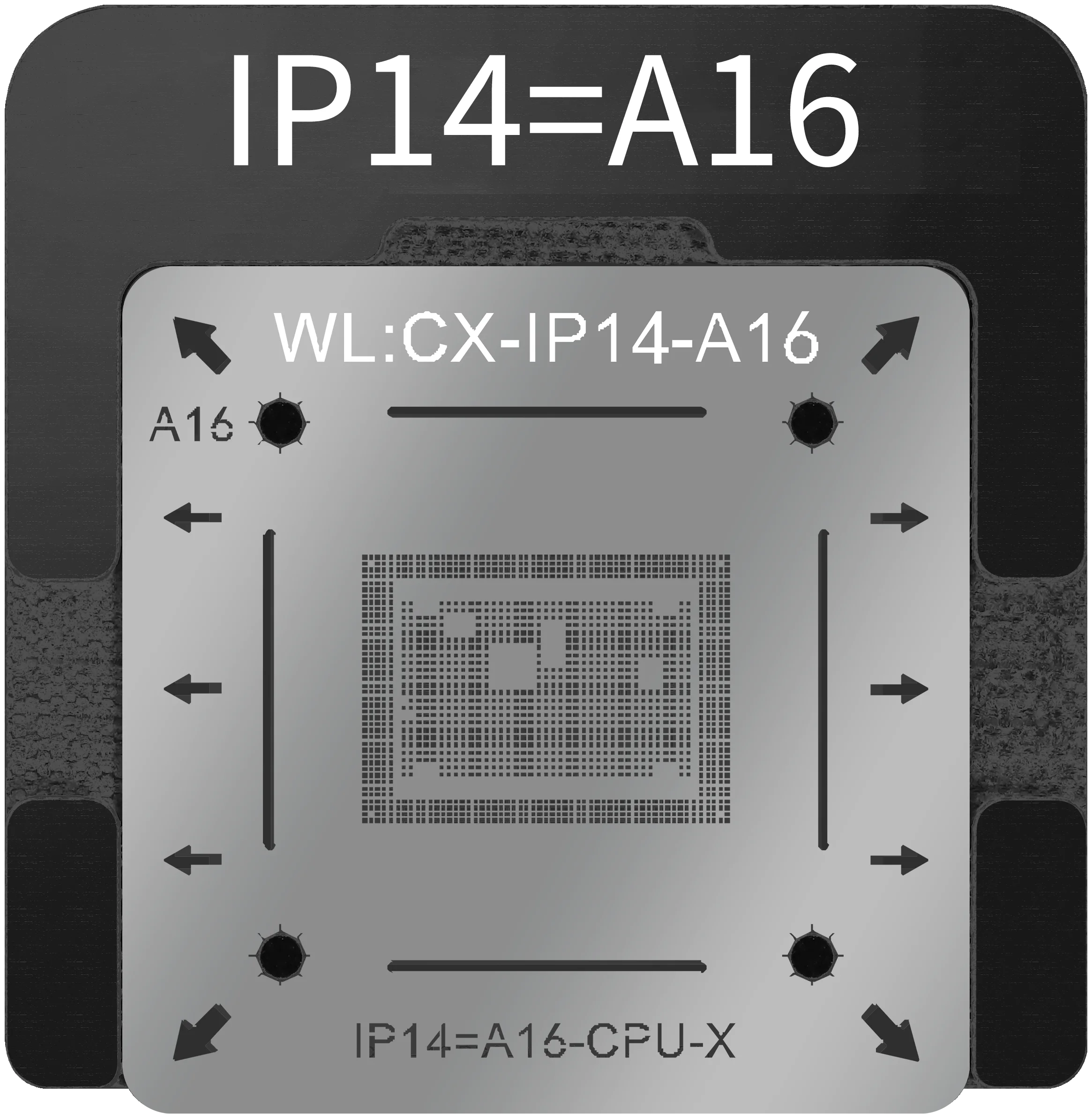 Plantillas de Reballing WL BGA de alta calidad para iPhone A8, A9, A10, A11, A12, A13, A14, A15, A16, CPU, herramienta de soldadura de posicionamiento IC con Base