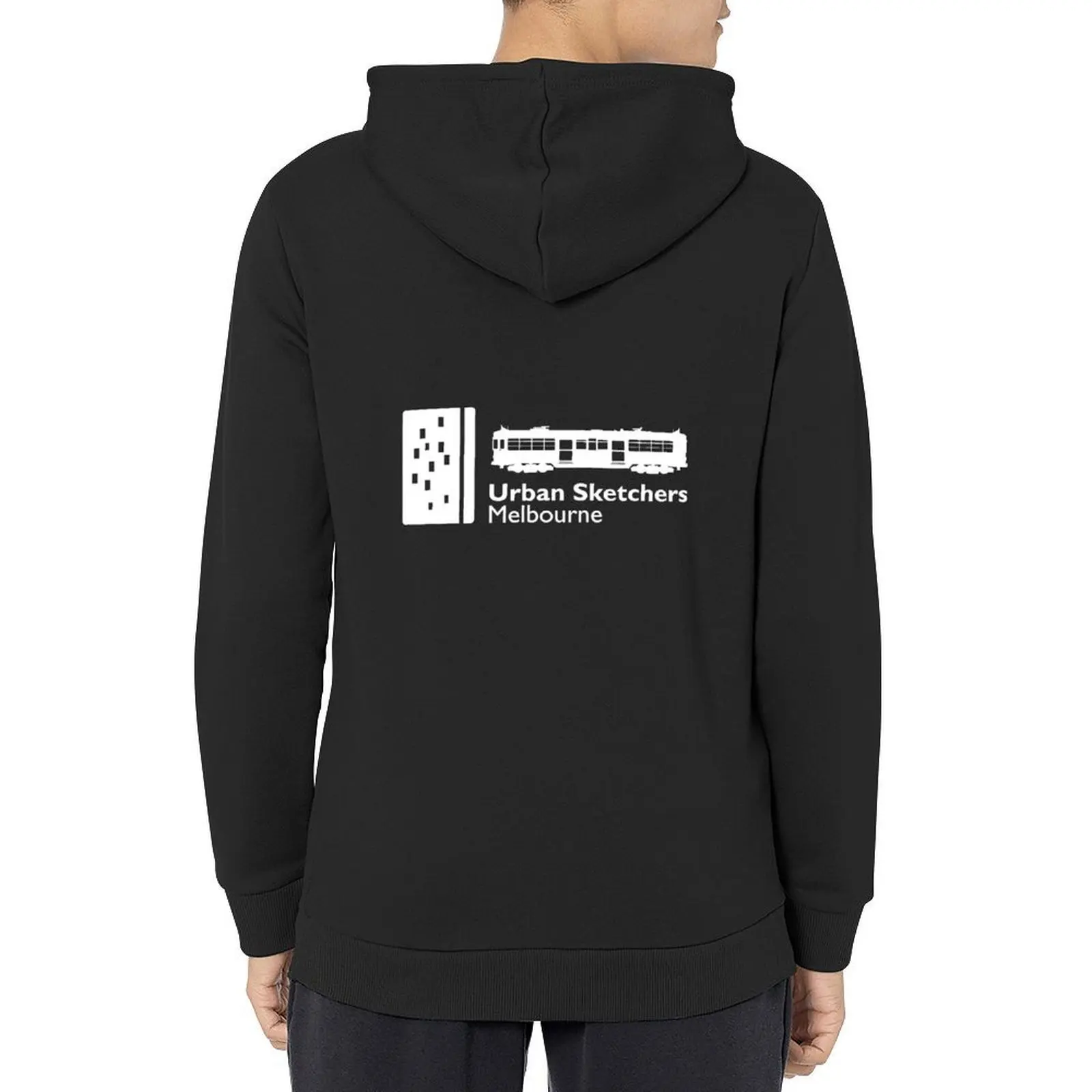 

USK Melbourne - large white logo on back Hoodie mens clothing men's sweat-shirt set hooded shirt fashion men graphic hoodie